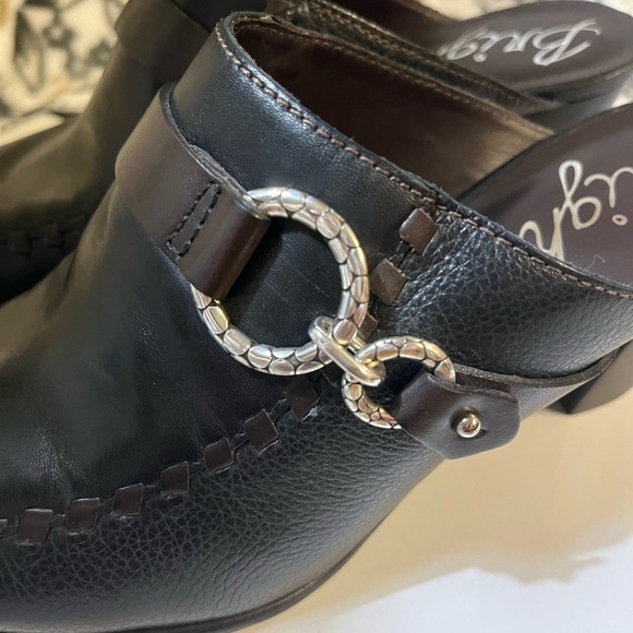 New Brighton Shoes Womens Sz9M Gemini Mules Blk/Brown Leather Block Heel SlipOns - Picture 13 of 16